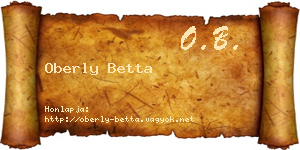 Oberly Betta névjegykártya